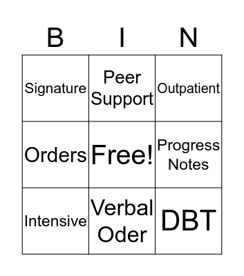 MEDICAL RECORDS BINGO Card