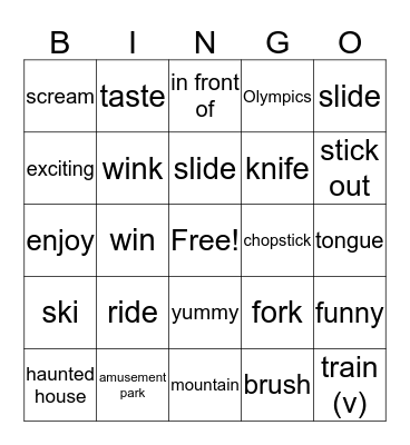 BR. 100-L2-unit 1~unit 4 Bingo Card