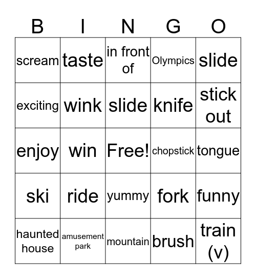 BR. 100-L2-unit 1~unit 4 Bingo Card