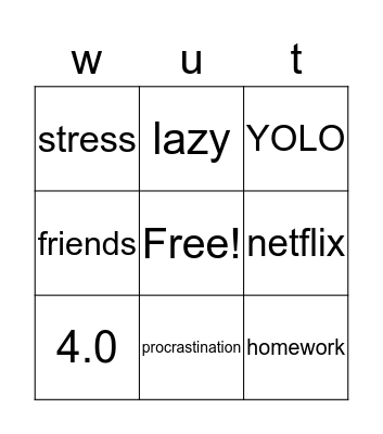 Balanced life Bingo Card