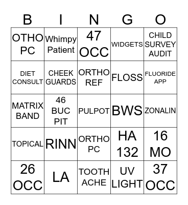 CO3 Bingo Card