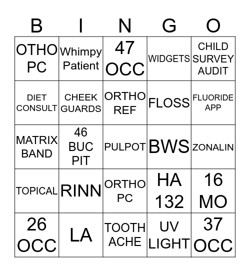 CO3 Bingo Card