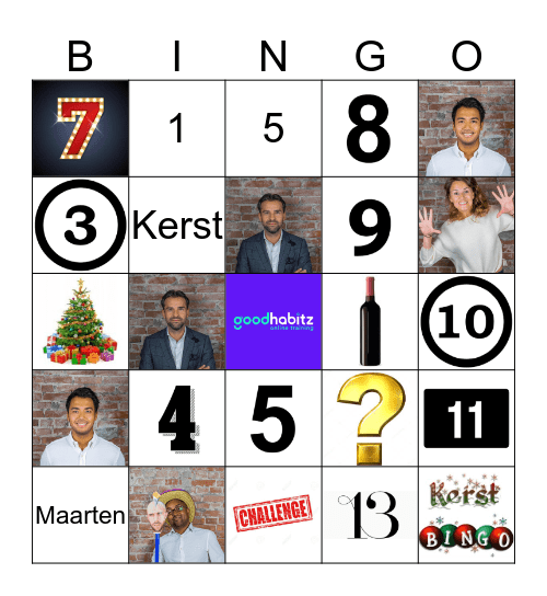 Goed Hebbez Kerst Quiz Bingo Card