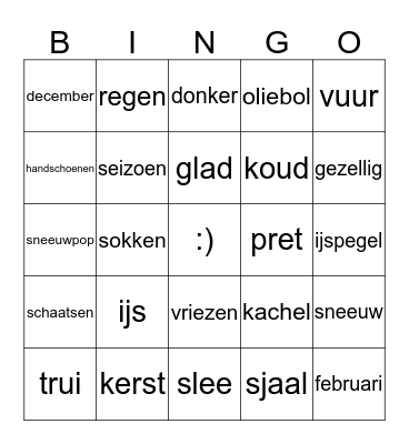 Woorden bingo Card