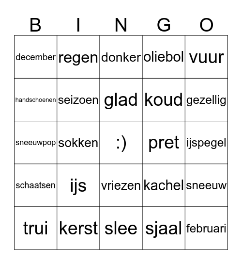 Woorden bingo Card