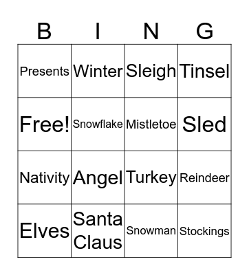 Christmas Bingo Card