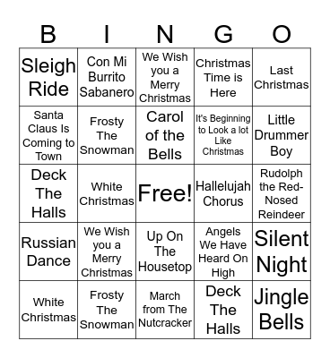 HAPPY HOLIDAYS! Bingo Card