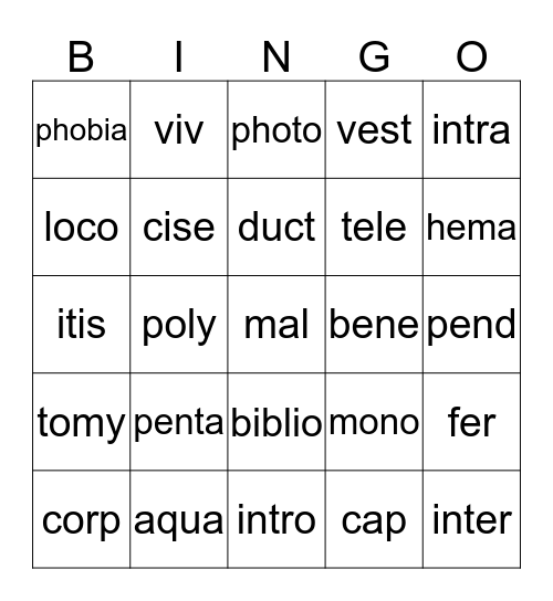 WWW 1-4 Bingo Card