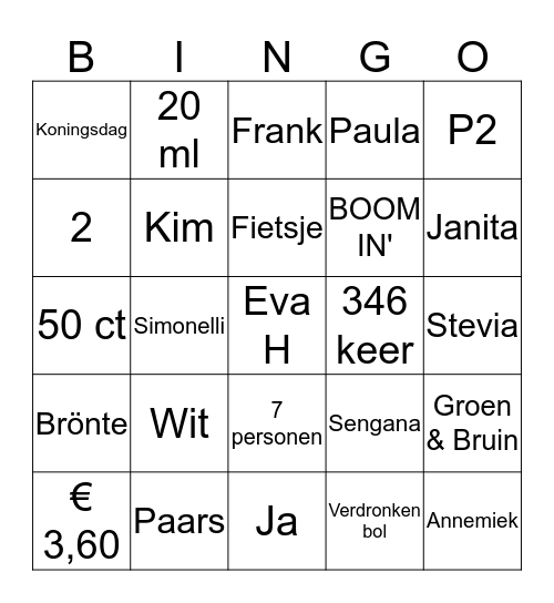 PAREL BINGO Card