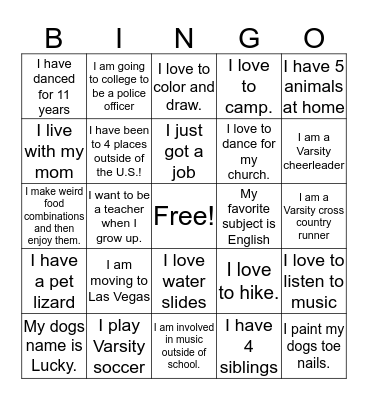 Pearl Project people search Bingo Card