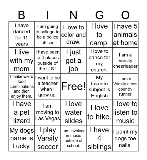 Pearl Project people search Bingo Card