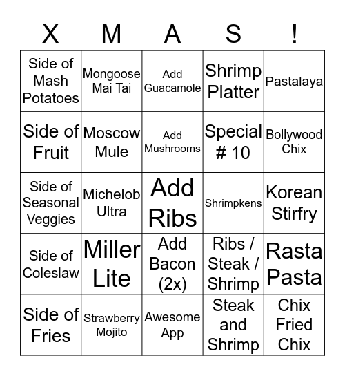 Christmas Bingo-ho-ho Bingo Card