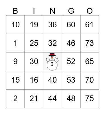 McNair Farms Holiday Bingo! Bingo Card