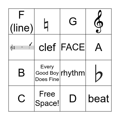 Music Bingo Card