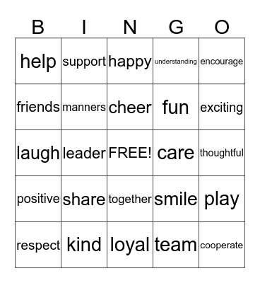 Teamwork Bingo Card