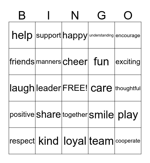Teamwork Bingo Card