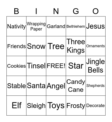 Christmas Bingo! Bingo Card