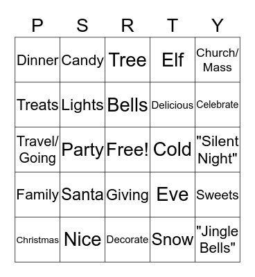 Christmas Bingo Card