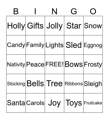 *CHRISTMAS* Bingo Card