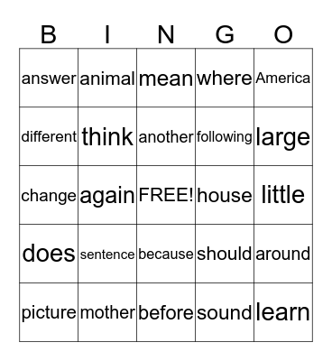 Bingo Card