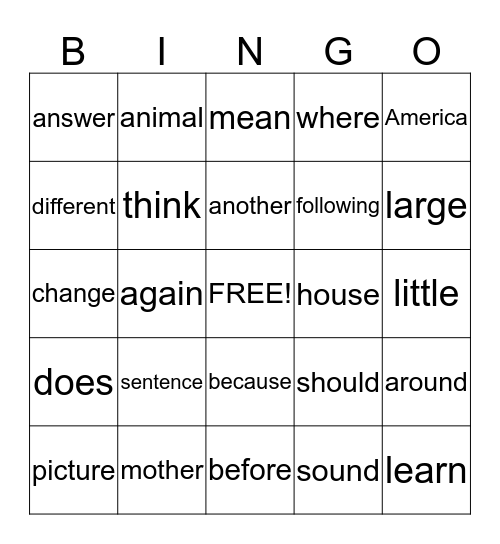 Bingo Card