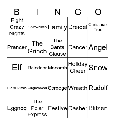 Winter Punderland Bingo Card