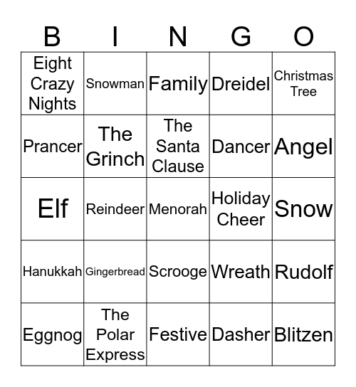 Winter Punderland Bingo Card
