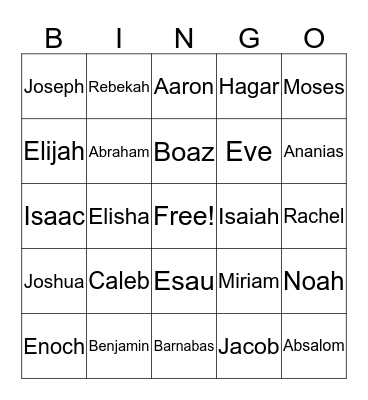 Family Night Bingo Card