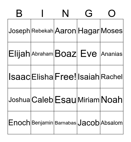 Family Night Bingo Card