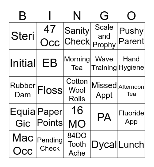 C03 Bingo Card