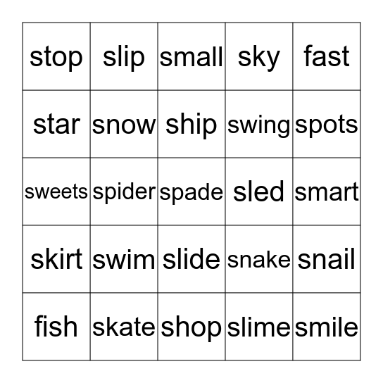 S Blends BINGO Card