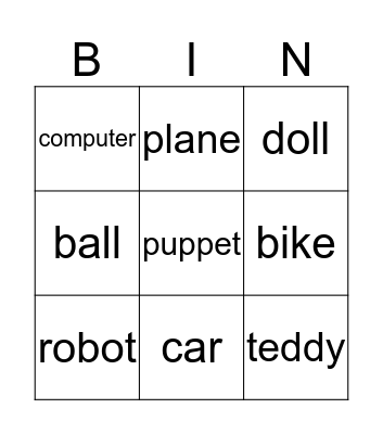 The Toy Cupboard Bingo Card