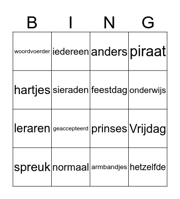 Alles paars op Paarse Vrijdag Bingo Card