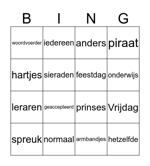 Alles paars op Paarse Vrijdag Bingo Card