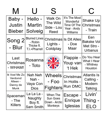 KNUS 107 Bingo Card