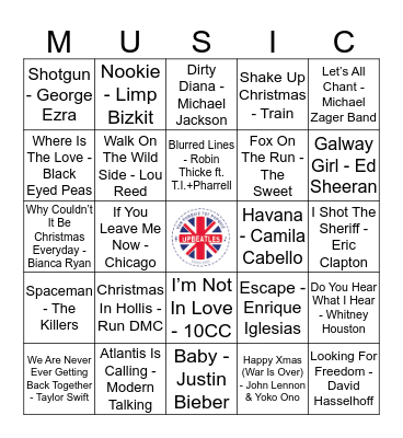 KNUS 109 Bingo Card