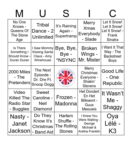 KNUS 210 Bingo Card