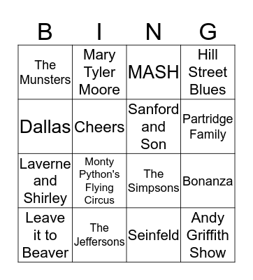RADIO BINGO at the MEADOWS Bingo Card