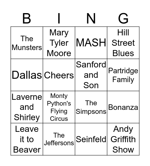 RADIO BINGO at the MEADOWS Bingo Card