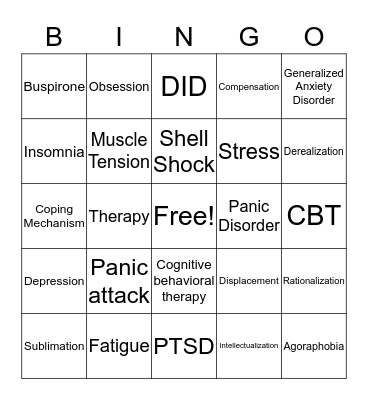Psychology Project Fall 2018 Bingo Card