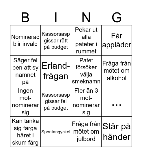 PatetBingo Card