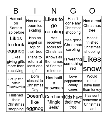 Online christmas bingo