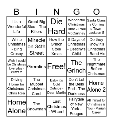 Wood Christmas Bingo Card
