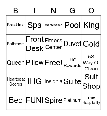 Hotel Bingo! Bingo Card