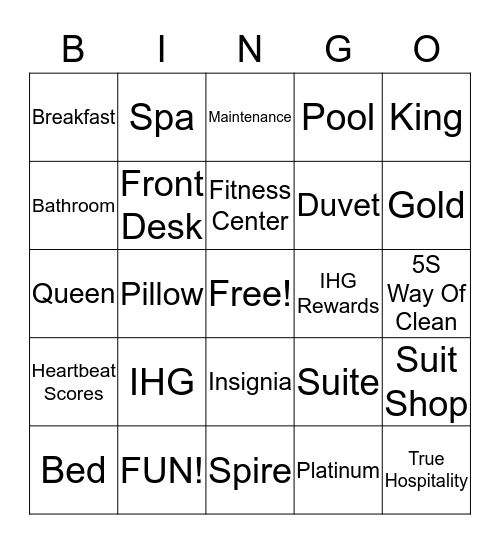 Hotel Bingo! Bingo Card