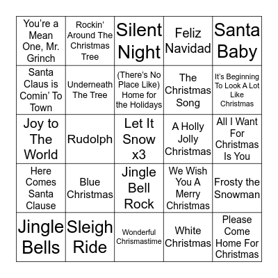 Christmas Bingo Card
