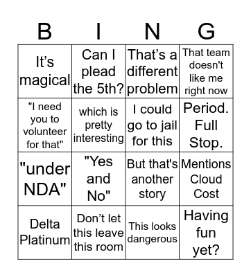 Adam Bingo Card