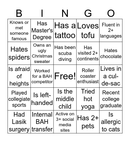 PBS Icebreaker Bingo Card