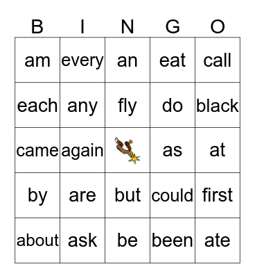 SIGHT WORD BINGO Card