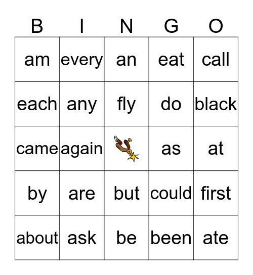 SIGHT WORD BINGO Card